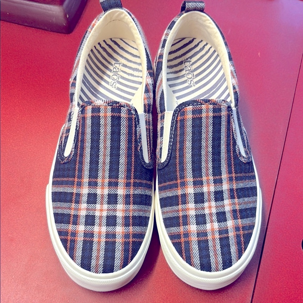 Taos Rubber Soul Blue and Orange Slip-On Sneakers